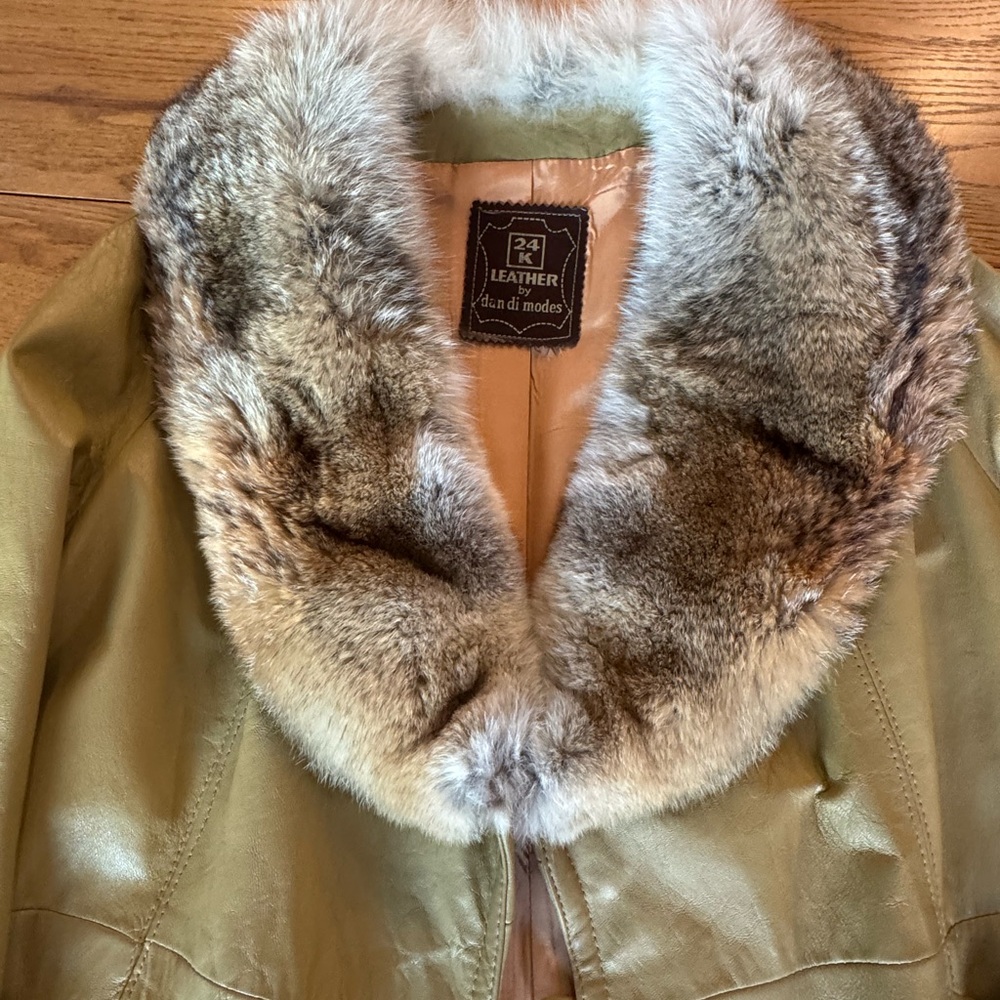 Women's Tan Jacket with Fur Collar